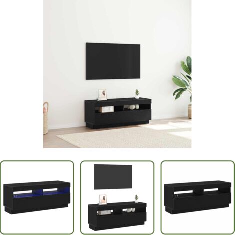 Madera de ingeniería -  Mueble de TV Roble Negro 100 x 35 x 40 cm Madera de ingeniería