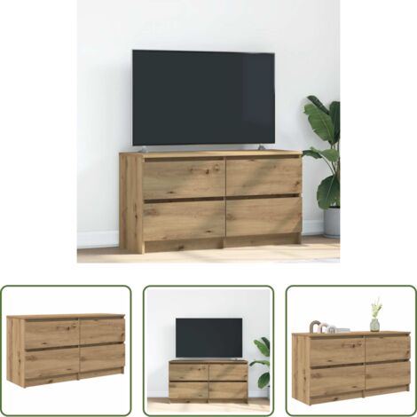Madera de ingeniería -  Mueble para TV madera de ingeniería roble artisan 100x35x54 cm