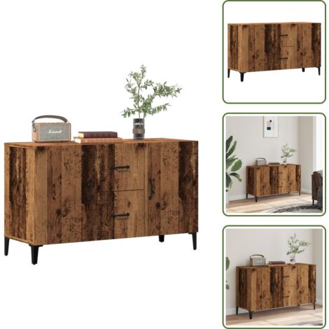 Madera de ingeniería - vidaXL Aparador de madera de ingeniería envejecida 100x36x60 cm - Aparador de bufé