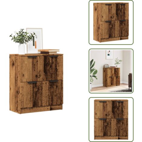 Madera de ingeniería - vidaXL Aparador de madera de ingeniería envejecida 60x30x70 cm - Aparador moderno