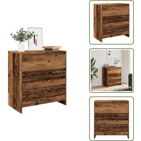 Madera de ingeniería - vidaXL Aparador de madera de ingeniería envejecida 70x41x75 cm - Aparador decorativo