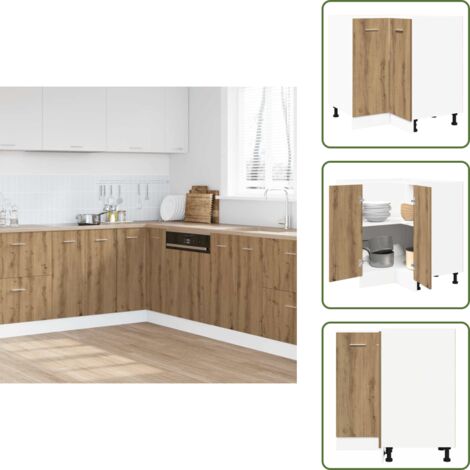 Madera de ingeniería - vidaXL Armario de cocina "Lyon" roble artesanal 75,5x75,5x81,5 cm madera de ingeniería - Armario Lyon