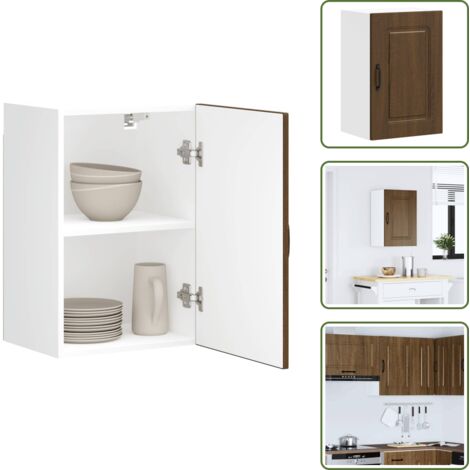 Madera de ingeniería - vidaXL Armario de pared cocina Kalmar madera ingeniería roble marrón - Armario roble