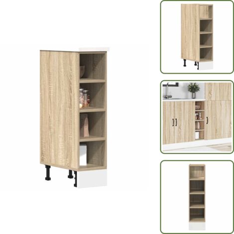 Madera de ingeniería - vidaXL Armario inferior de fregadero "Riga" madera ingeniería - Armario cocina con patas ajustables