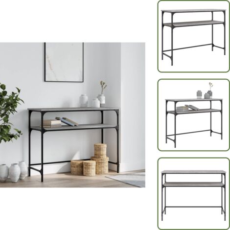 Madera de ingeniería - vidaXL Mesa consola madera de ingeniería gris Sonoma 100x35,5x75 cm - Almacenamiento