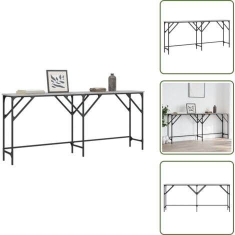 Madera de ingeniería - vidaXL Mesa consola madera de ingeniería gris Sonoma 180x29x75 cm - Mesa con patas ajustables