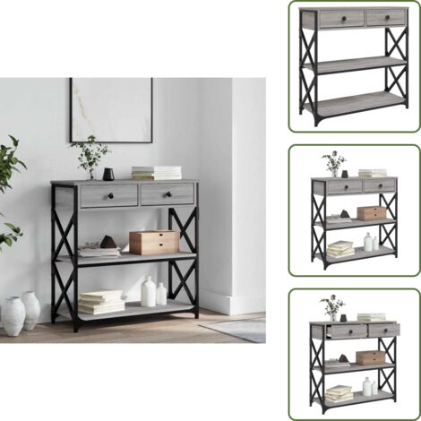 Madera de ingeniería - vidaXL Mesa consola madera de ingeniería gris Sonoma 75x28x75 cm - Almacenamiento