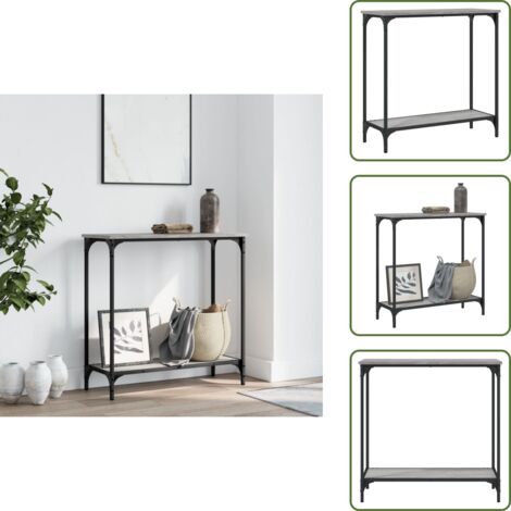 Madera de ingeniería - vidaXL Mesa consola madera de ingeniería gris Sonoma 75x30,5x75 cm - Almacenamiento