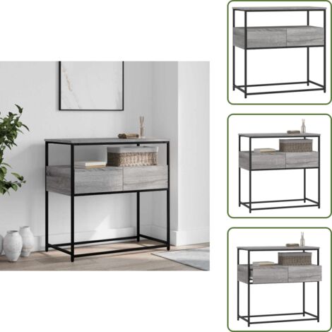 Madera de ingeniería - vidaXL Mesa consola madera de ingeniería gris Sonoma 75x40x75 cm - Almacenamiento