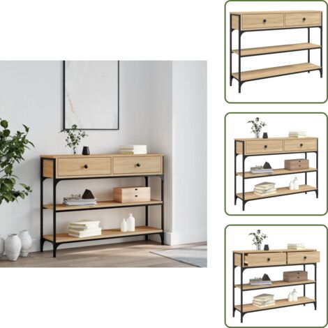 Madera de ingeniería - vidaXL Mesa consola madera de ingeniería roble Sonoma 100x25x75 cm - Mesa de pasillo