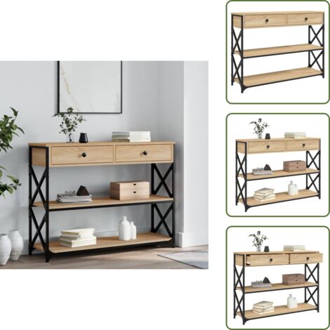 Madera de ingeniería - vidaXL Mesa consola madera de ingeniería roble Sonoma 100x28x75 cmm - Mesa de salón