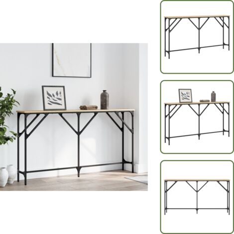 Madera de ingeniería - vidaXL Mesa consola madera de ingeniería roble Sonoma 140x23x75 cm - Mesa de recibidor