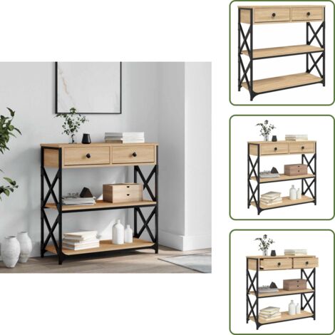 Madera de ingeniería - vidaXL Mesa consola madera de ingeniería roble Sonoma 75x28x75 cm - Mesa de pasillo
