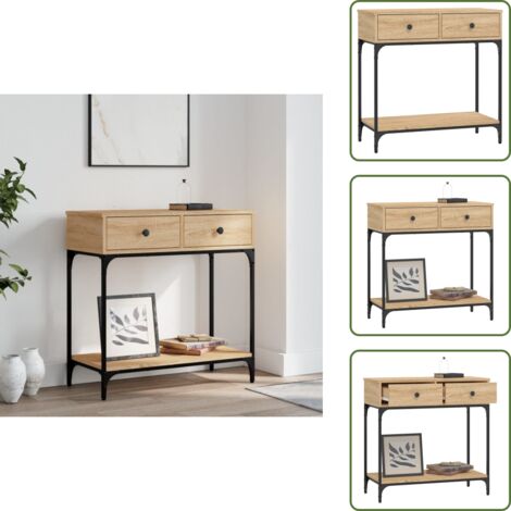 Madera de ingeniería - vidaXL Mesa consola madera de ingeniería roble Sonoma 75x34,5x75 cm - Almacenamiento
