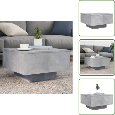 Madera de ingeniería - vidaXL Mesa de centro madera de ingeniería gris hormigón 55x55x31 cm - Mesa de centro gris hormigón