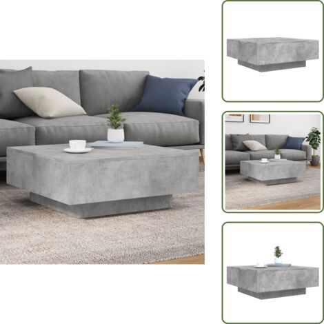 Madera de ingeniería - vidaXL Mesa de centro madera de ingeniería gris hormigón 80x80x31 cm - Mesa de madera