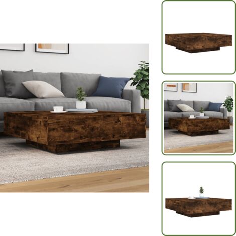 Madera de ingeniería - vidaXL Mesa de centro madera de ingeniería roble ahumado 100x100x31 cm - Mesa de roble ahumado