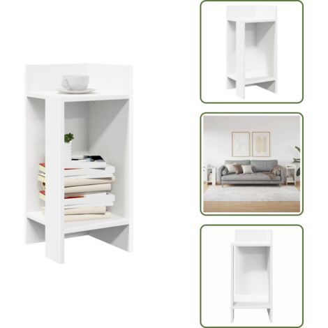 Madera de ingeniería - vidaXL Mesas auxiliares 2 uds con estante blanco 25,5x27x60 cm - Mesa de almacenamiento