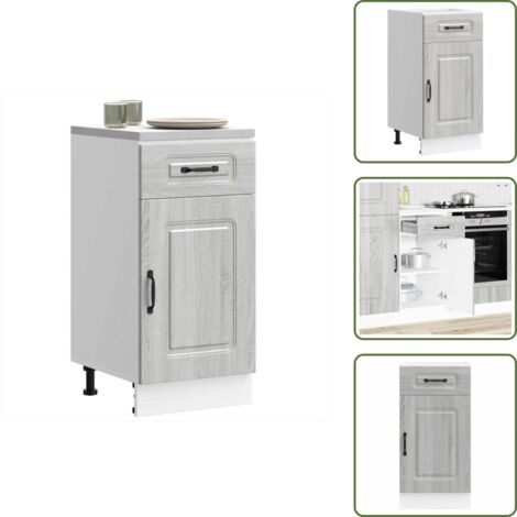 Madera de ingeniería - vidaXL Mueble bajo de cocina Kalmar gris sonoma madera de ingeniería - Gabinete de cocina gris