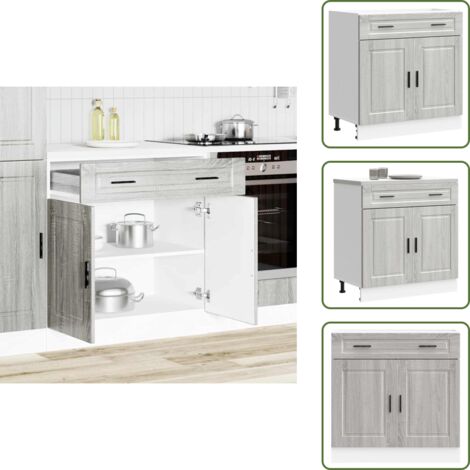 Madera de ingeniería - vidaXL Mueble bajo de cocina porto gris sonoma madera reconstituida - Gabinete de cocina gris