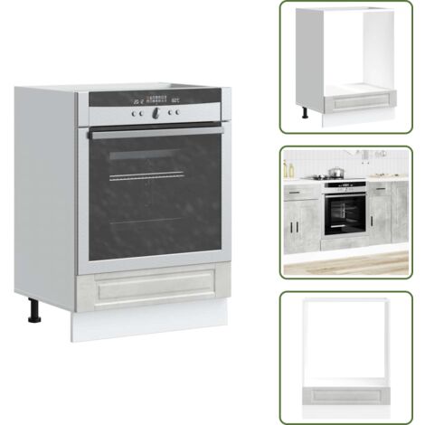 Madera de ingeniería - vidaXL Mueble de horno Porto gris hormigón madera reconstituida - Mueble de cocina