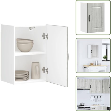 Madera de ingeniería - vidaXL Mueble de pared de cocina Kalmar madera ingeniería sonoma gris - Cocina organizada