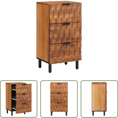 Madera de mango -  Aparador con cajón Acabado de Acacia Marrón 40 x 33 x 75 cm