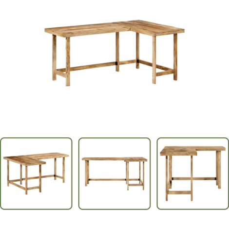 Madera de mango -  Escritorio madera maciza mango 165x110x75 cm