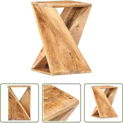 Madera de mango -  Mesa auxiliar de madera maciza de mango 35x35x55 cm