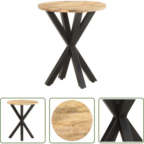 Madera de mango -  Mesa auxiliar de madera maciza de mango 48x48x56 cm