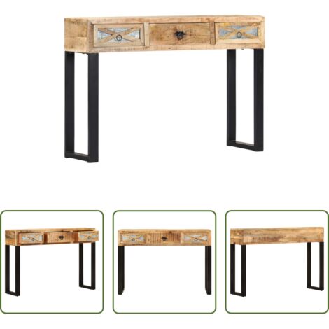 Madera de mango -  Mesa consola de madera maciza de mango 110x30x76 cm