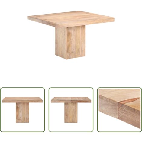 Madera de mango -  Mesa de comedor de madera maciza de mango 120x120x77 cm