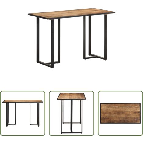Madera de mango -  Mesa de comedor de madera maciza de mango rugosa 120 cm