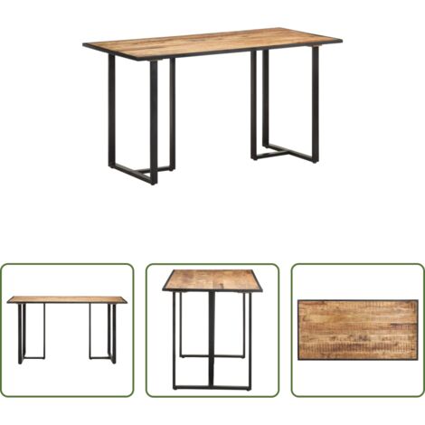 Madera de mango -  Mesa de comedor de madera maciza de mango rugosa 140 cm