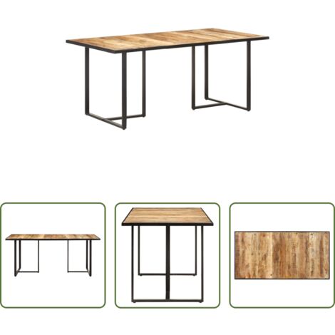 Madera de mango -  Mesa de comedor madera de mango rugosa 180 cm
