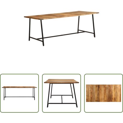 Madera de mango -  Mesa de comedor madera maciza de mango 200x100x75 cm
