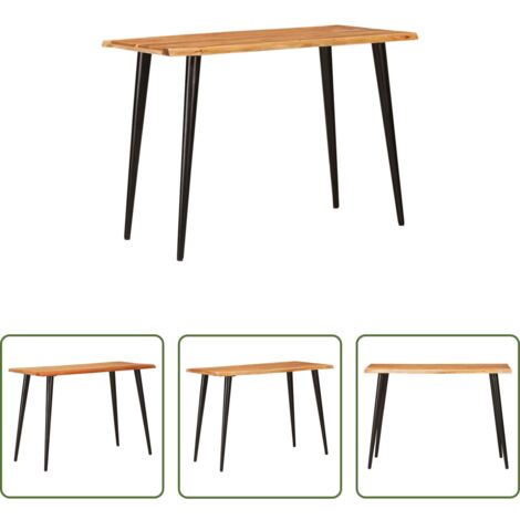 Madera de mango -  Mesas de comedor Marrón y Negro 110 x 55 x 78 cm