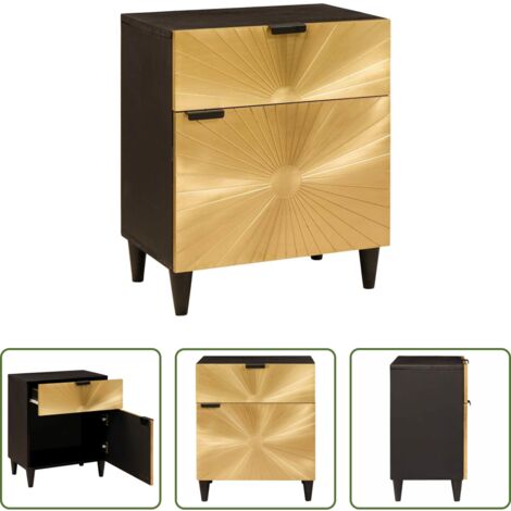 Madera de mango -  Mesita de Noche 50 x 33 x 60 cm Madera de mango maciza