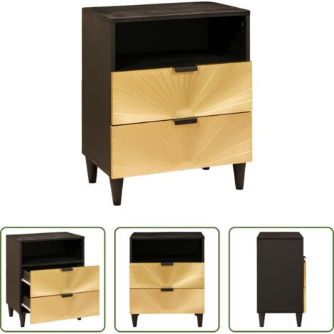 Madera de mango -  Mesita de Noche 50 x 33 x 62 cm Madera de mango maciza