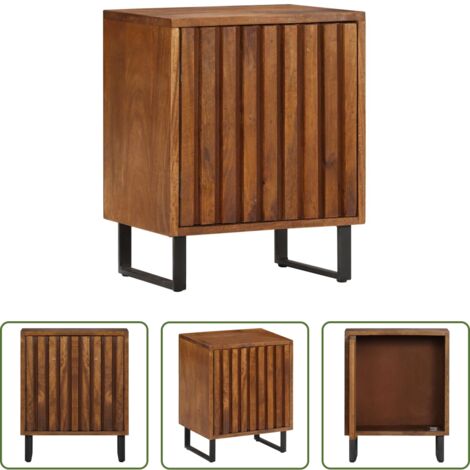 Madera de mango -  Mesita de noche madera maciza de mango 40x30x50 cm