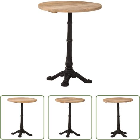 Madera de mango rugosa -  Mesa de bistró madera de mango rugosa Ø60x76 cm