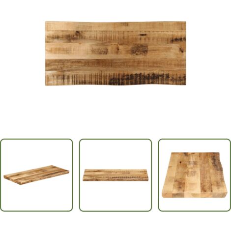 Madera de mango -  Tablero de mesa borde natural madera maciza mango 100x40x2,5 cm