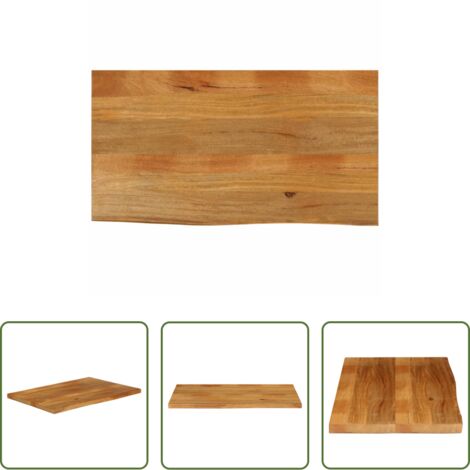 Madera de mango -  Tablero de mesa borde natural madera maciza mango 100x60x3,8 cm