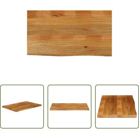 Madera de mango -  Tablero de mesa borde natural madera maciza mango 110x60x2,5 cm