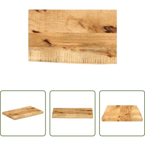 Madera de mango -  Tablero de mesa borde natural madera maciza mango 40x20x2,5 cm