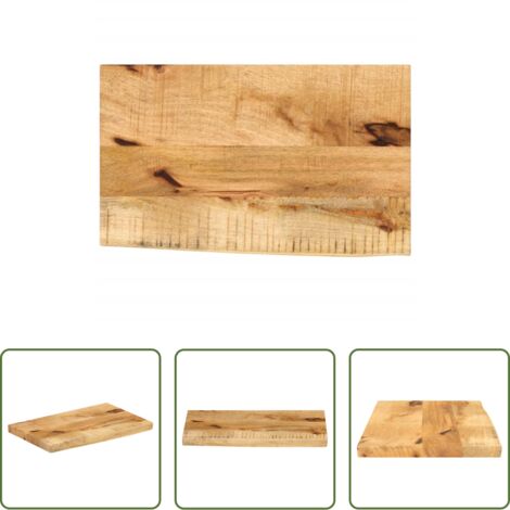 Madera de mango -  Tablero de mesa borde natural madera maciza mango 50x20x2,5 cm