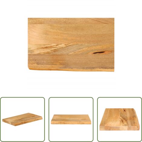 Madera de mango -  Tablero de mesa borde natural madera maciza mango 50x20x3,8 cm