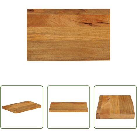 Madera de mango -  Tablero de mesa borde natural madera maciza mango 60x20x3,8 cm