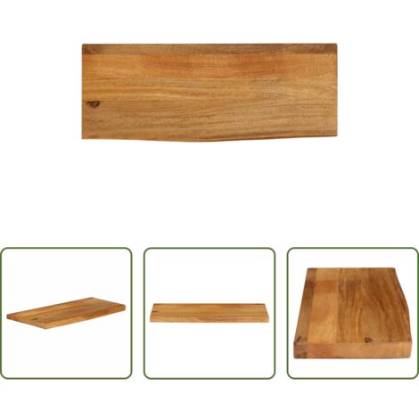 Madera de mango -  Tablero de mesa borde natural madera maciza mango 70x30x3,8 cm