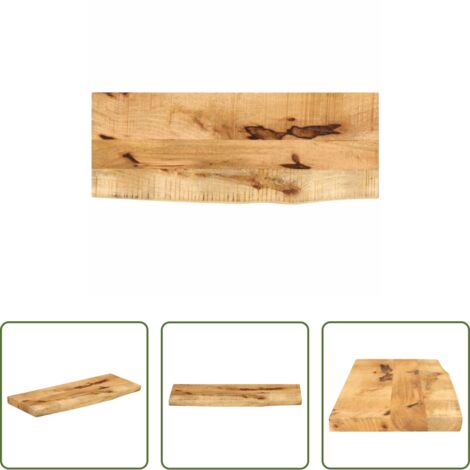 Madera de mango -  Tablero de mesa borde natural madera maciza mango 70x40x2,5 cm